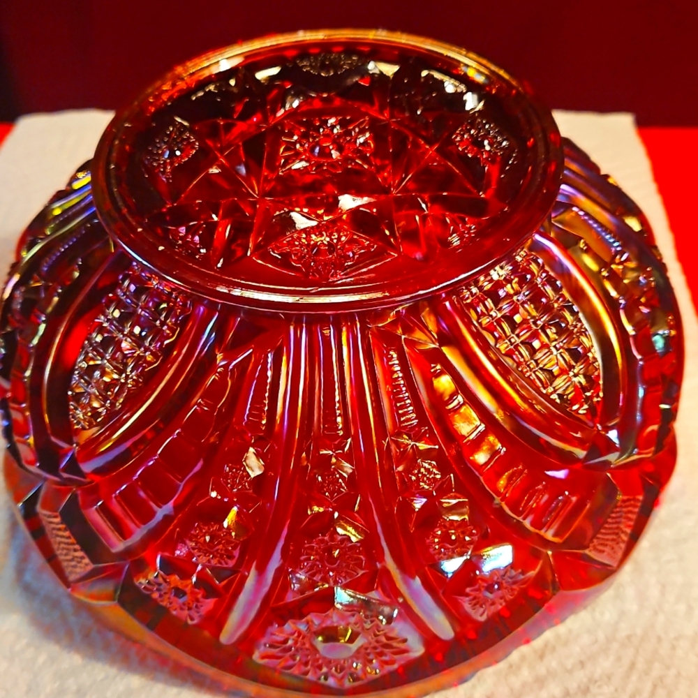 Indiana Sunset Orange Heirloom Carnival Glass Bowl - Picture 3 of 4